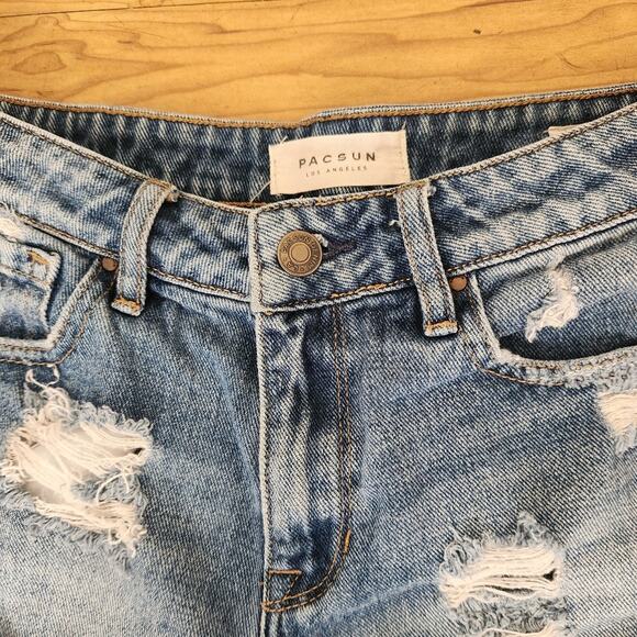 PACSUN High Rise Festival Short Medium Wash Size 25 - Picture 4 of 11